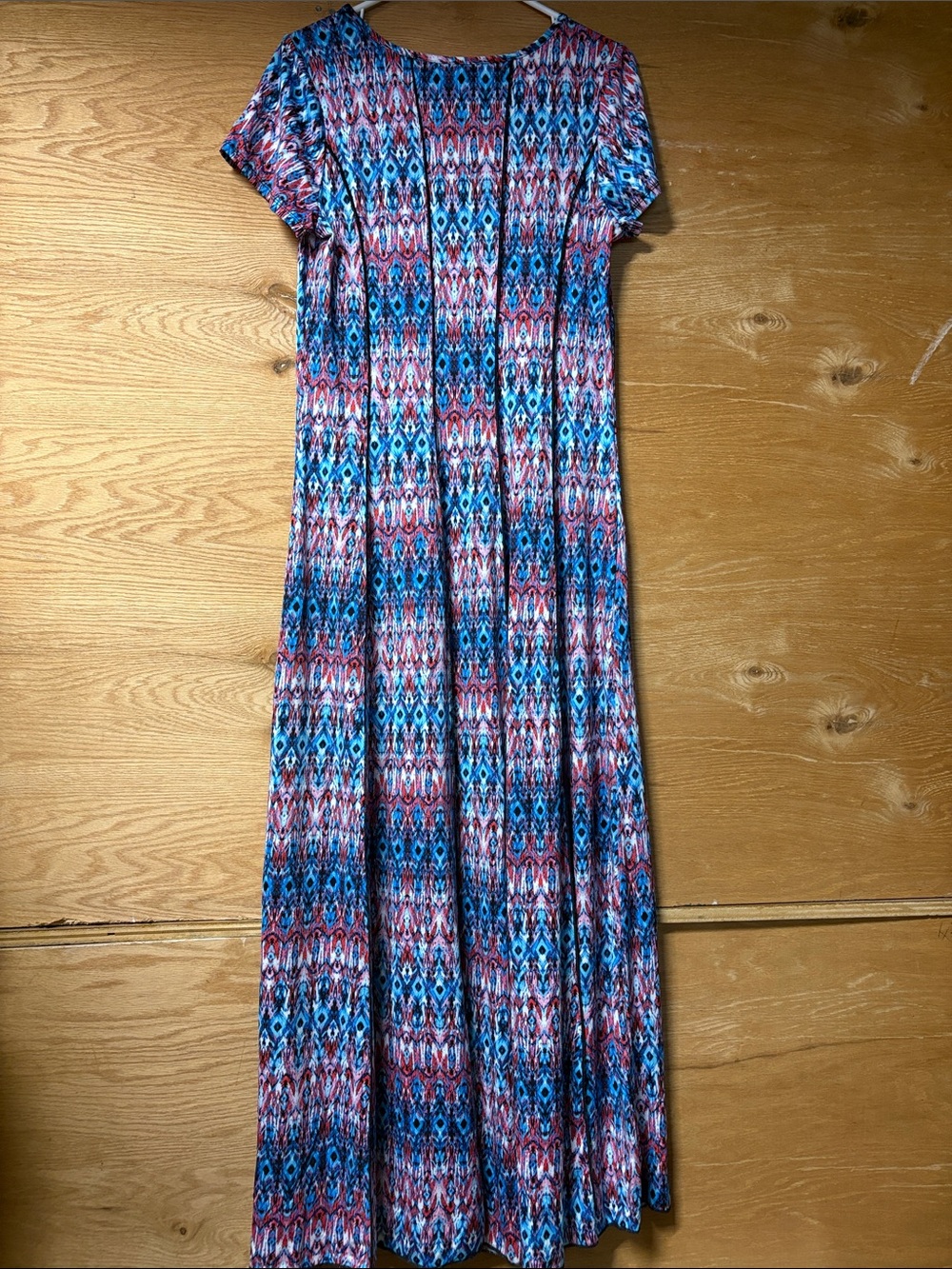 Sami & Jo Women's Blue & Pink Patterned Short-Sleeve Maxi Dress - Picture 4 of 7